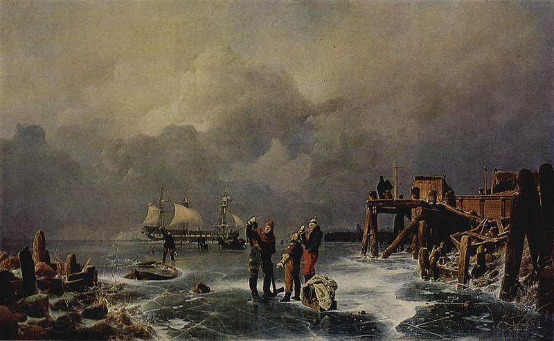 Andreas Achenbach Ufer des zugefrorenen Meeres